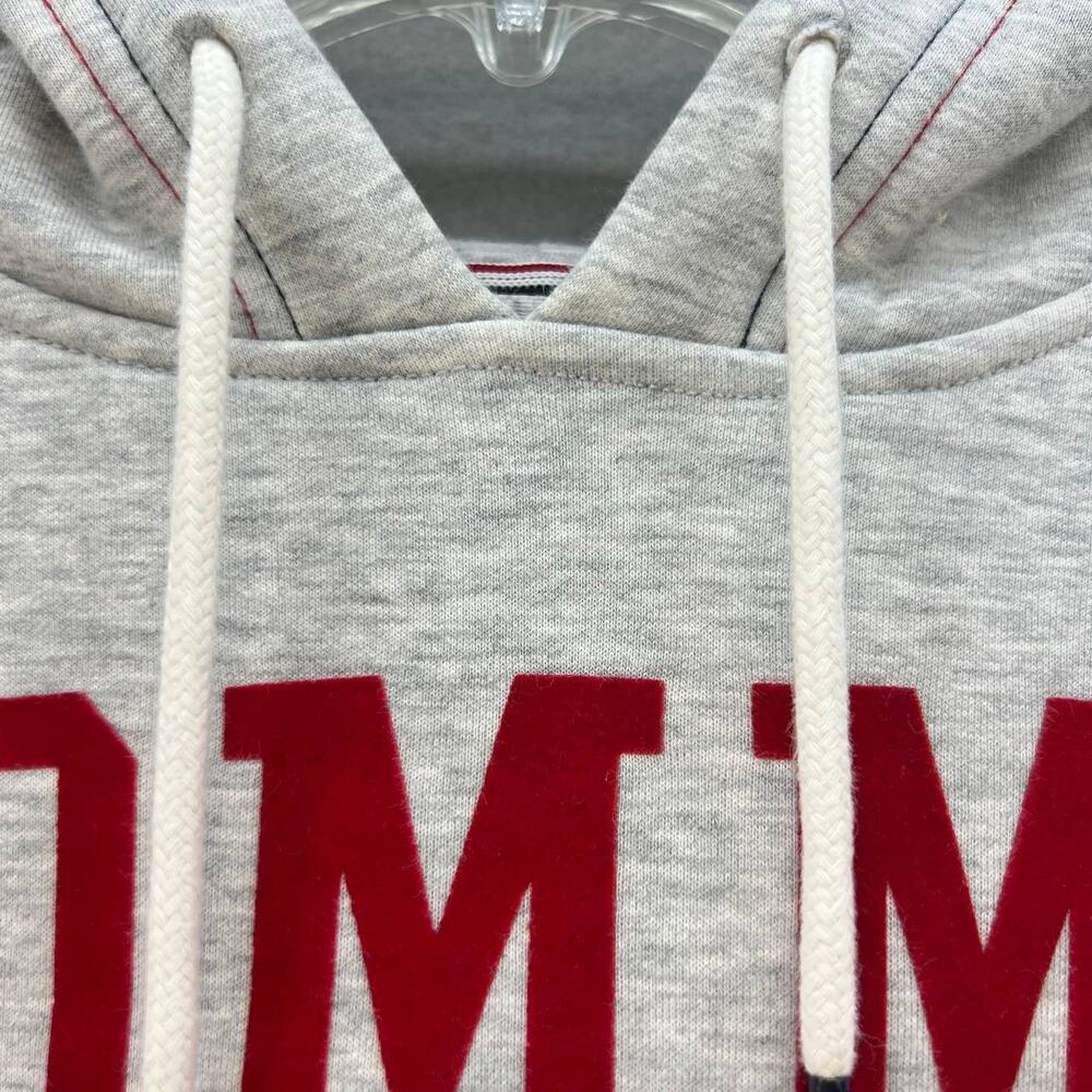 Tommy Hilfiger Denim Sweatshirt Women's Size S Gray Red and Blue Hoodie Preppy - Picture 6 of 13